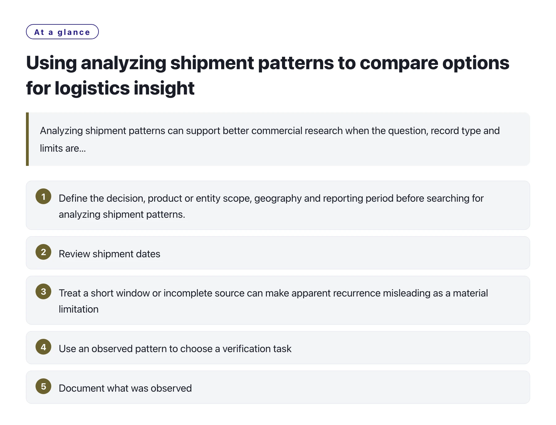 Using analyzing shipment patterns to compare options for logistics insight——全文要点速览